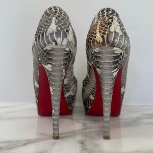 Christian Louboutin, real snake platform peep toe pumps 38.5